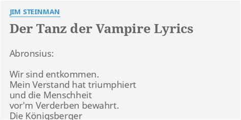 tanz der vampire lyrics